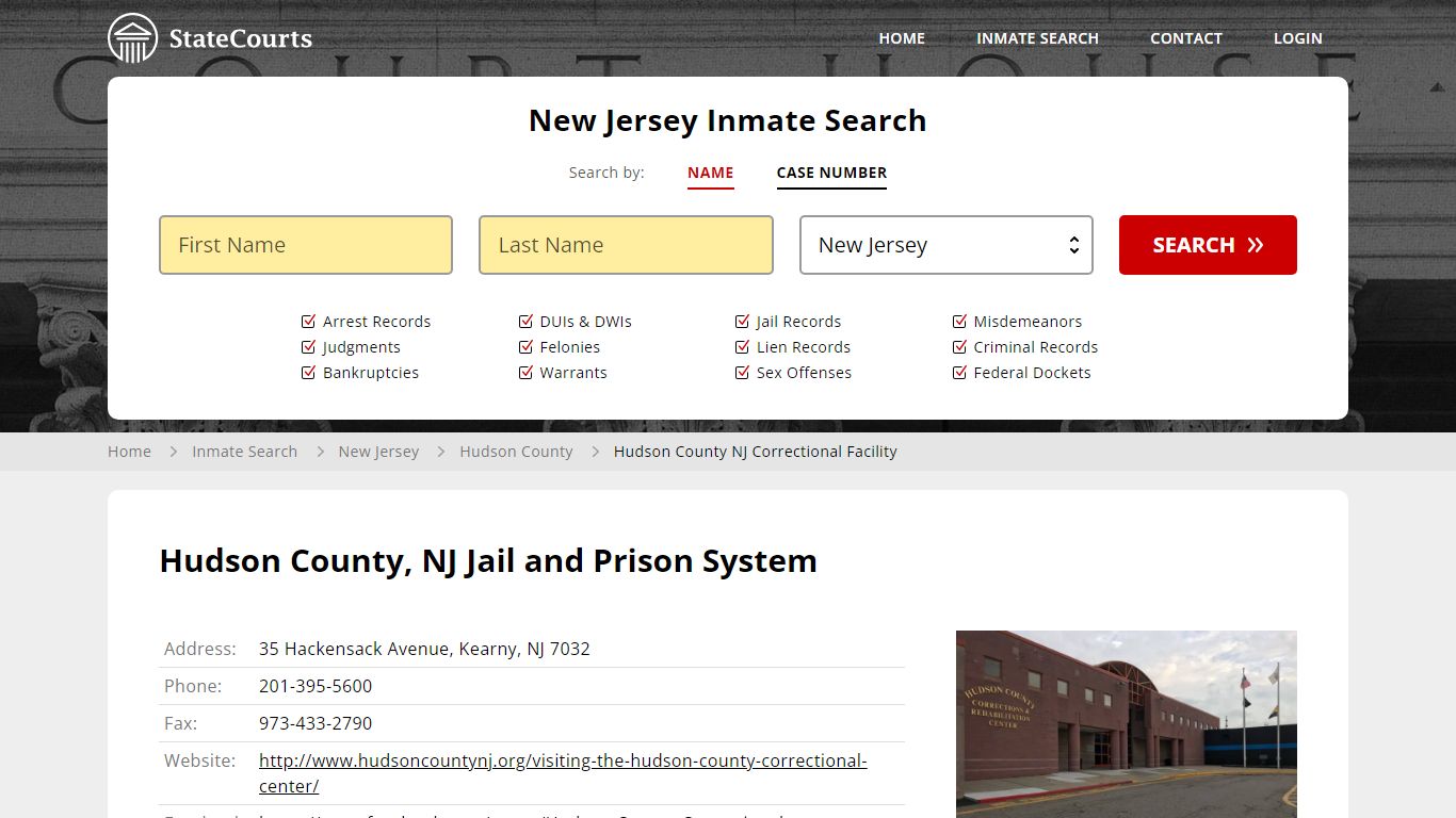 Hudson County, NJ Jail and Prison System - State Courts